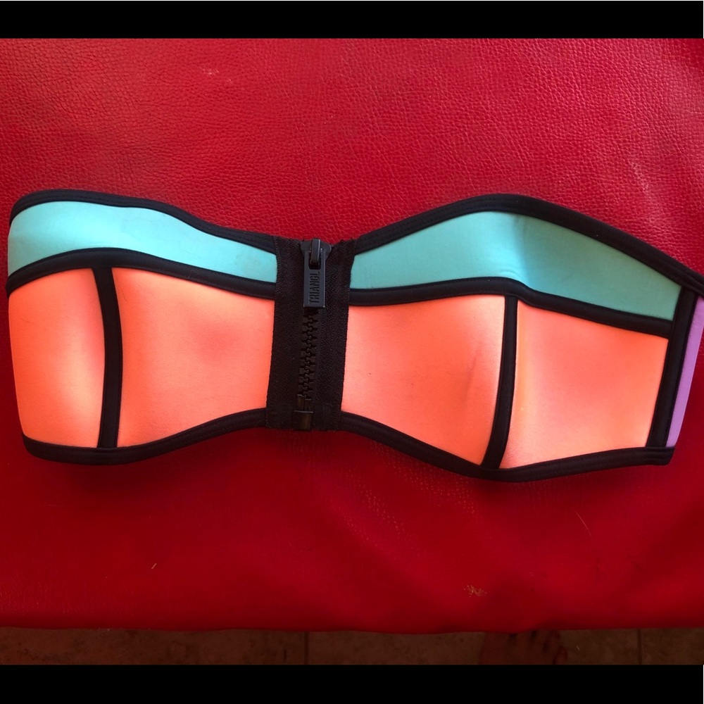 Triangl bikini top—orange, blue, pink
